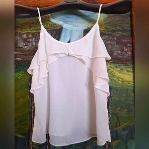 Woman blouse, 100% Polyester, White, Size small, Excelent condition